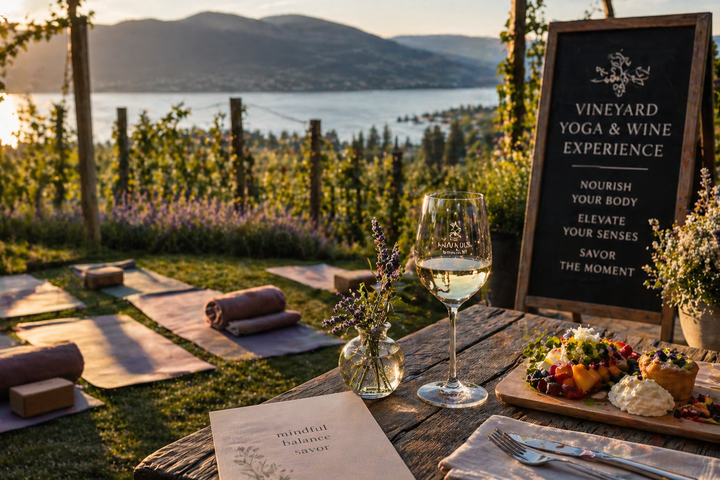 Okanagan Vineyard Yoga and Wine Experience